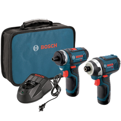 Bosch CLPK27-120 12-Volt Max Lithium-Ion 2-Tool Combo Kit Drill Driver and Impact Driver with 2 Batteries Charger and Case